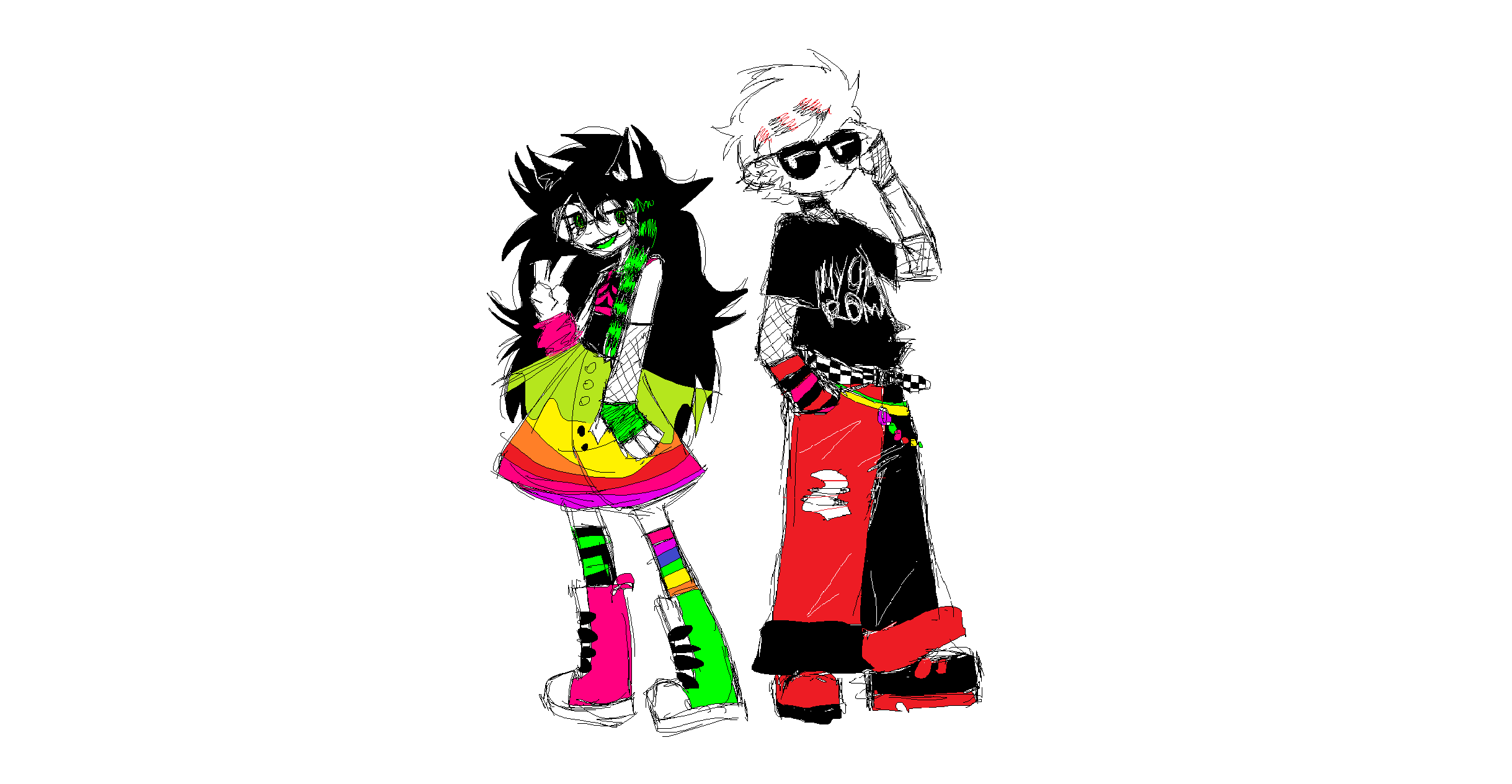jade and dave from homestuck but scene kids